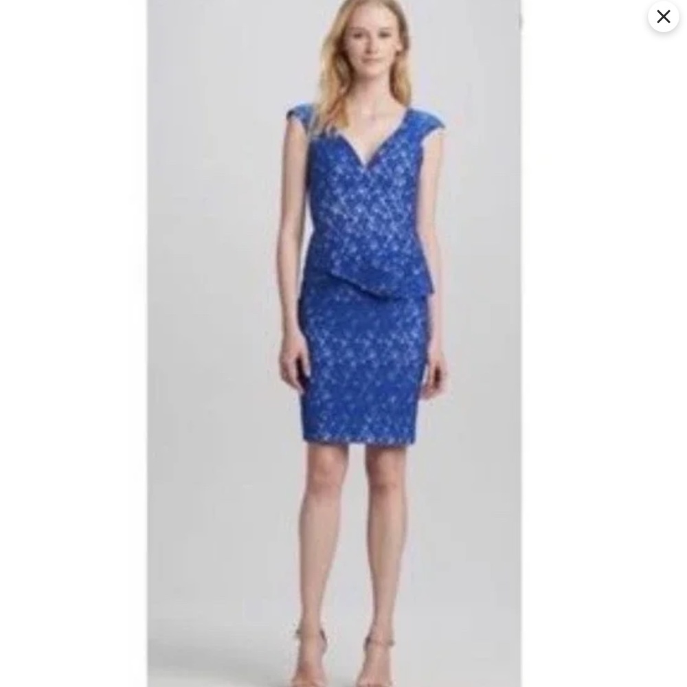 BLACK HALO Lace Peplum Dress EUC Never Worn